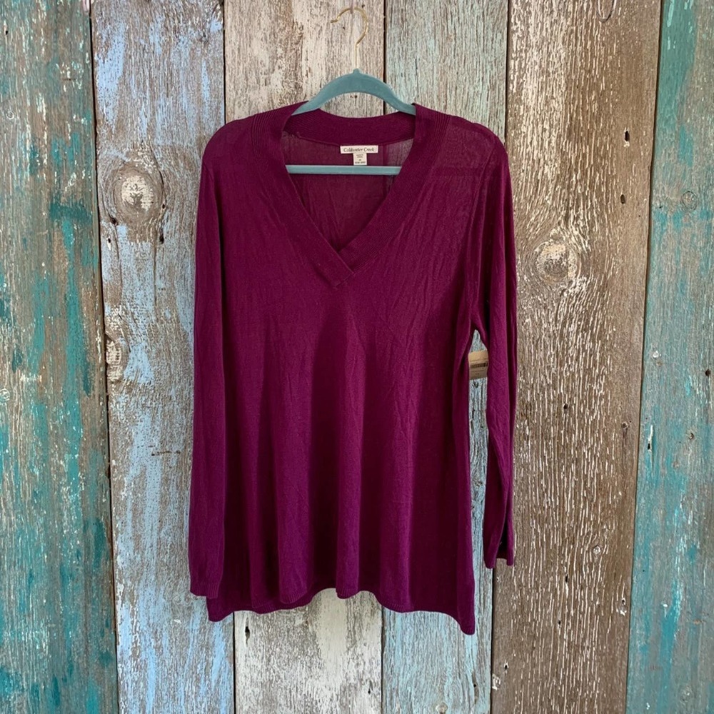 Coldwater Creek V-Neck Sweater Purple 1X